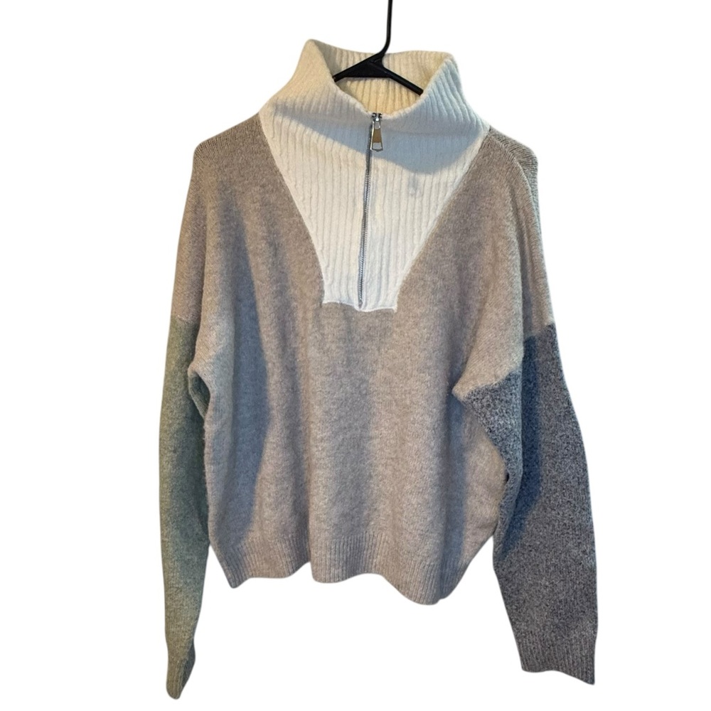 Urban Daizy‎ M/L Women’s Color Block Quarter Zip Pullover